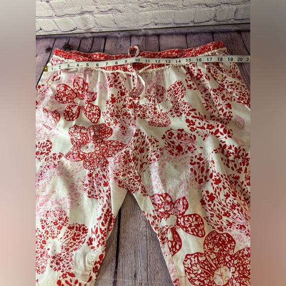 Old Navy Pink Red White Flower Cotton Cozy Cottagecore Lounge Pajama Pant XL - Picture 6 of 8